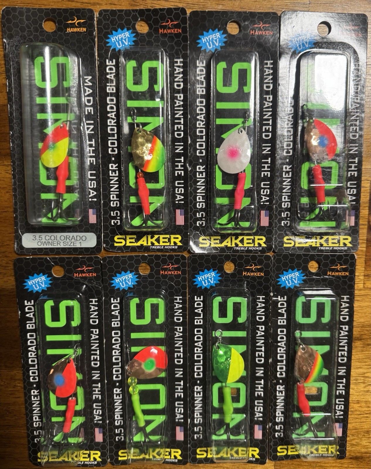 Hawken Simon 3.5 Colorado Salmon Trolling Fishing Spinner Lure Lot Of 8 Hawken Simon 3.5 Colorado Salmon Trolling Fishing Spinner Lure Lot Of 8