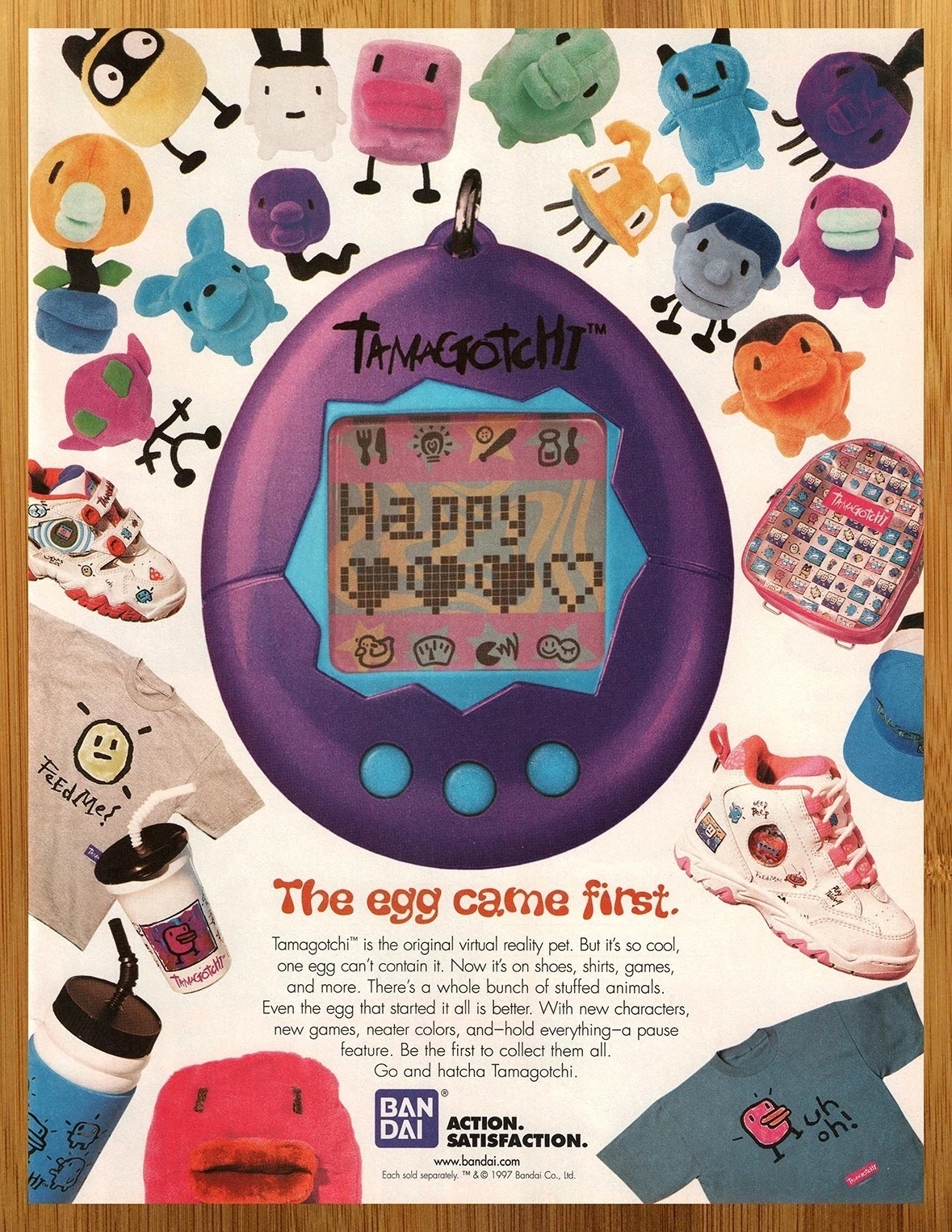 1997 Tamagotchi Vintage Rare Print Ad/Poster Authentic Virtual Pet 13x19 Poster