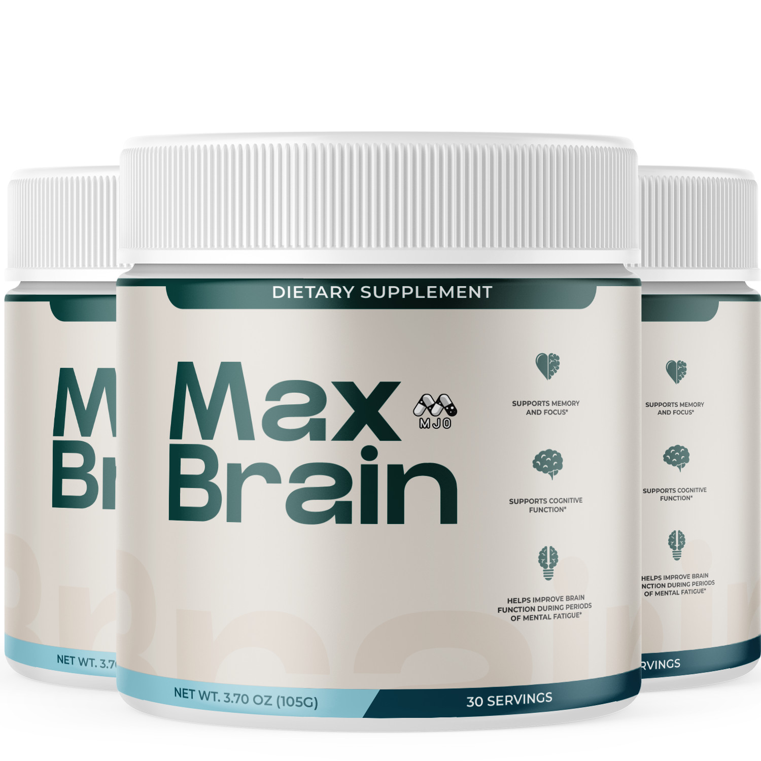 (3 Pack) Max Brain Powder Advanced Brain Supplement MaxBrain 90 Servings