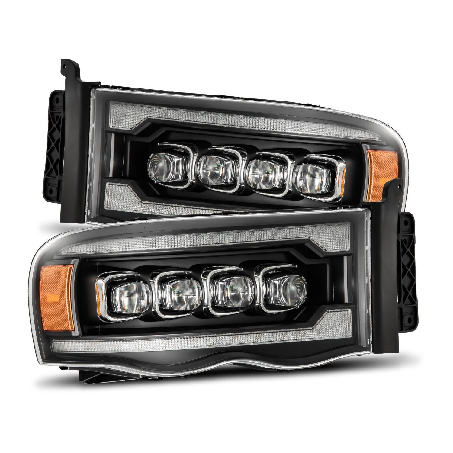 For 03-05 Dodge Ram Black Housing Nova LED Projector Headlights Headlamps For 03-05 Dodge Ram Black Housing Nova LED Projector Headlights Headlamps