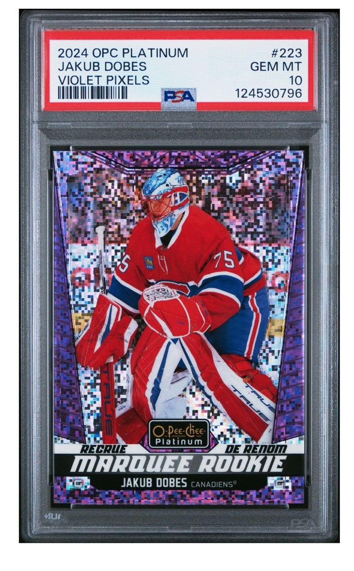 2024-25 O-Pee-Chee OPC Platinum #223 JAKUB DOBES VIOLET PIXELS/299 PSA 10 2024-25 O-Pee-Chee OPC Platinum #223 JAKUB DOBES VIOLET PIXELS/299 PSA 10