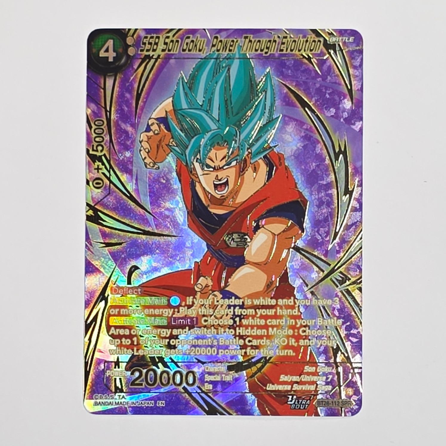 Bandai DBS SSB Son Goku, Power Through Evolution BT28-112 SPR Foil EN