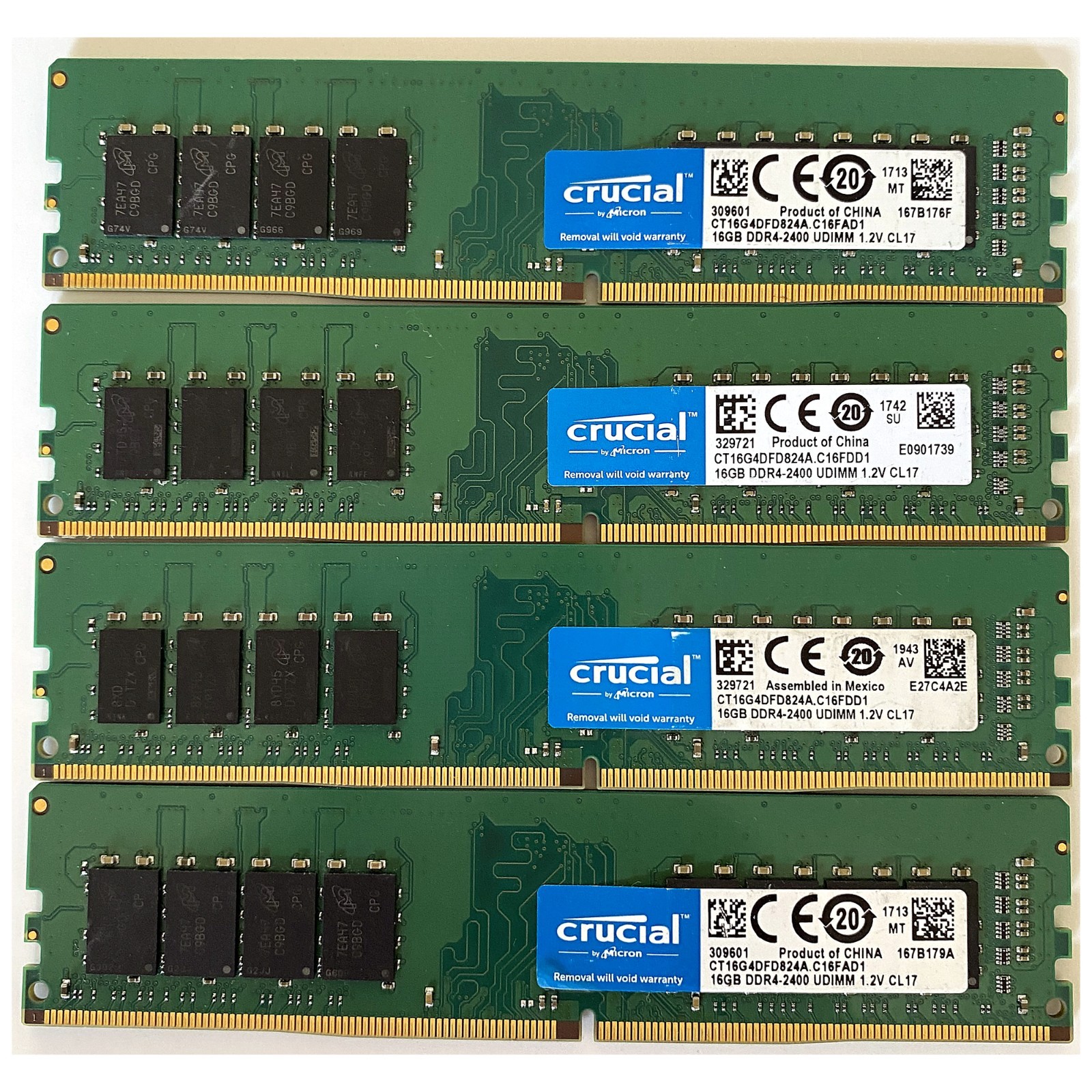 Crucial 16GB DDR4 2400MHz PC4-19200 Desktop RAM UDIMM CT16G4DFD824A 2Rx8 Tested