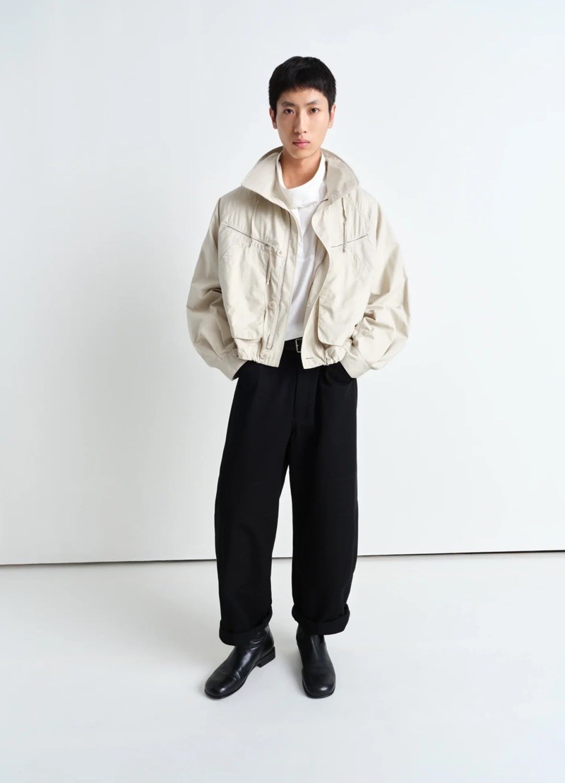 Lemaire Parachute Blouson Stone Beige Ventile Cotton Jacket Mens 48 US M NWT