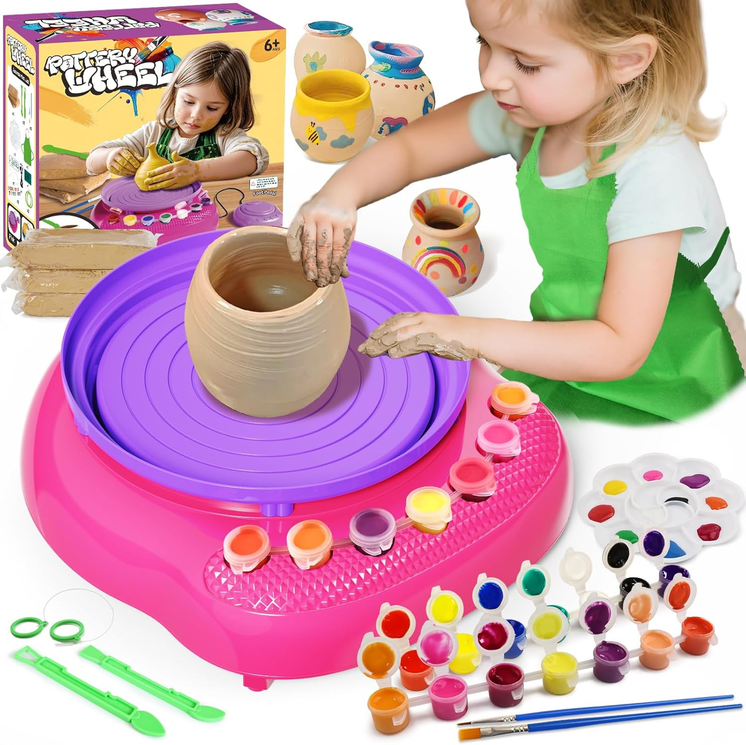 Pottery Wheel for Kids - Complete Pottery Painting Kit Arts and Crafts Pottery Wheel for Kids - Complete Pottery Painting Kit Arts and Crafts