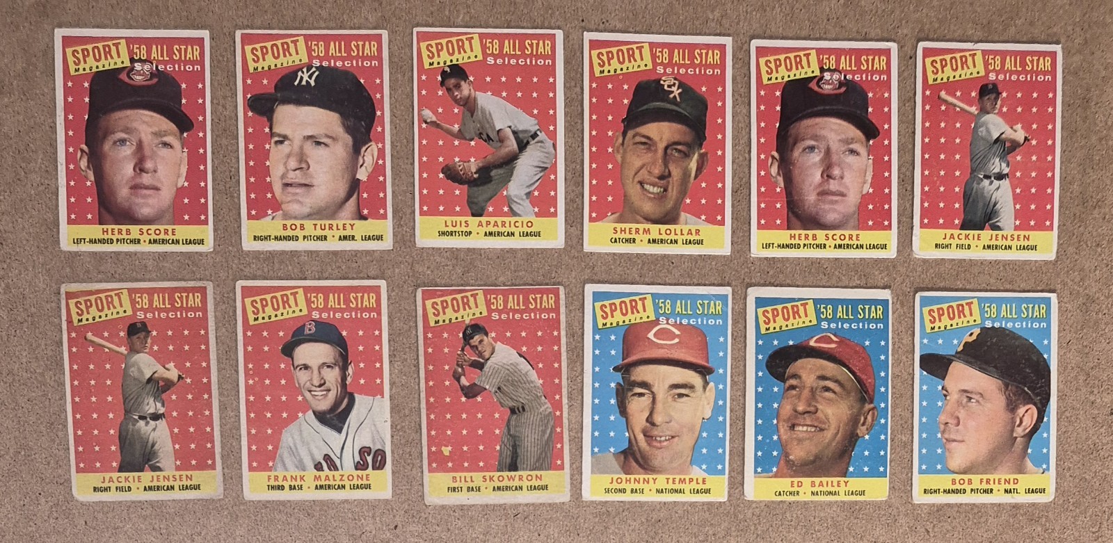1958 Topps All Star Aparicio Yankees HOF Vintage 12 VG Card Lot 1958 Topps All Star Aparicio Yankees HOF Vintage 12 VG Card Lot