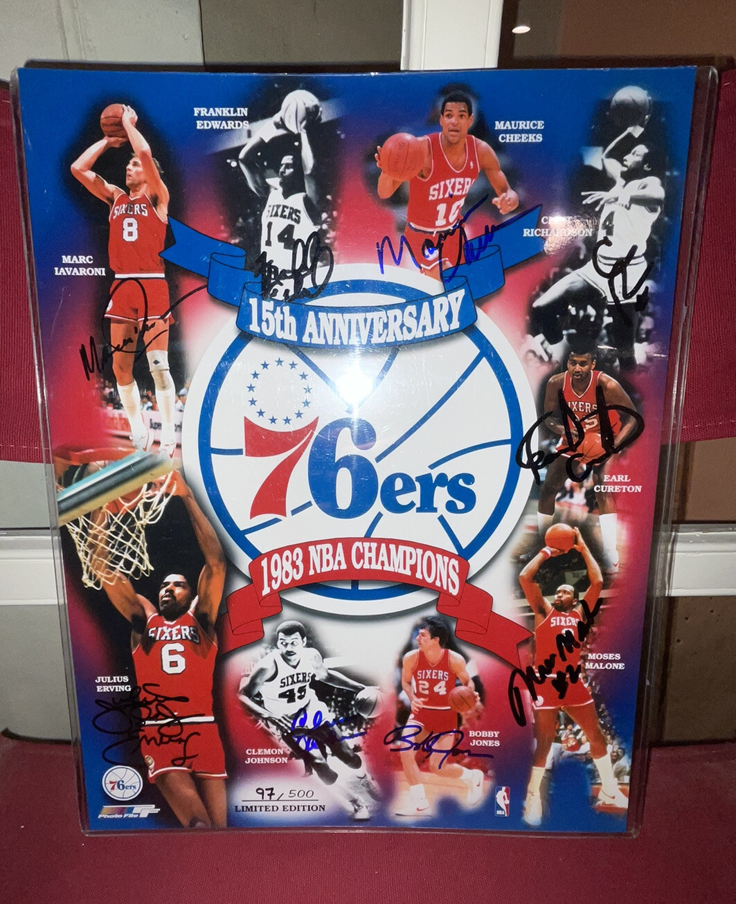 76ers 1982/83 NBA Champions Team signed/Autographed 11x14 Photo W COA 76ers 1982/83 NBA Champions Team signed/Autographed 11x14 Photo W COA