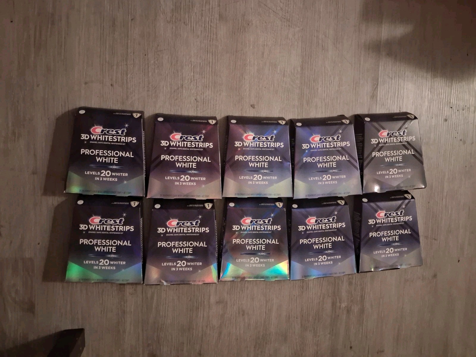 10x [LOT OF 10 ]Crest 3D White Professional White Teeth Whitening Strips 20 Ct 