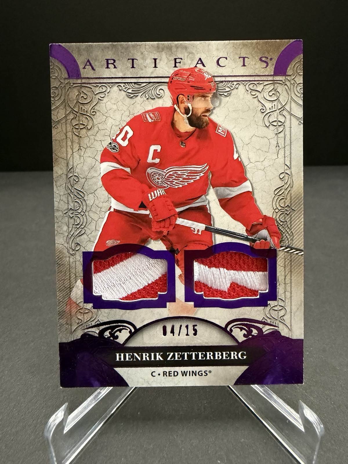 2020-21 Upper Deck Artifacts Henrik Zetterberg Patch 04/15 2020-21 Upper Deck Artifacts Henrik Zetterberg Patch 04/15