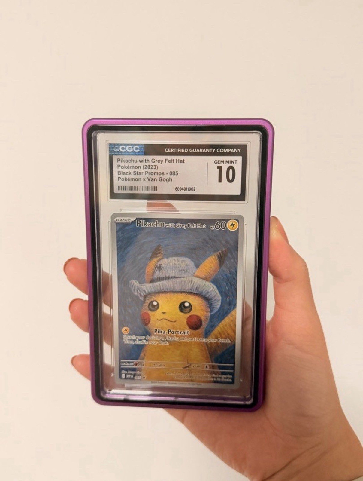 Pokemon Pikachu with Grey Felt Hat Van Gogh Promo #085 CGC 10 Gem Mint