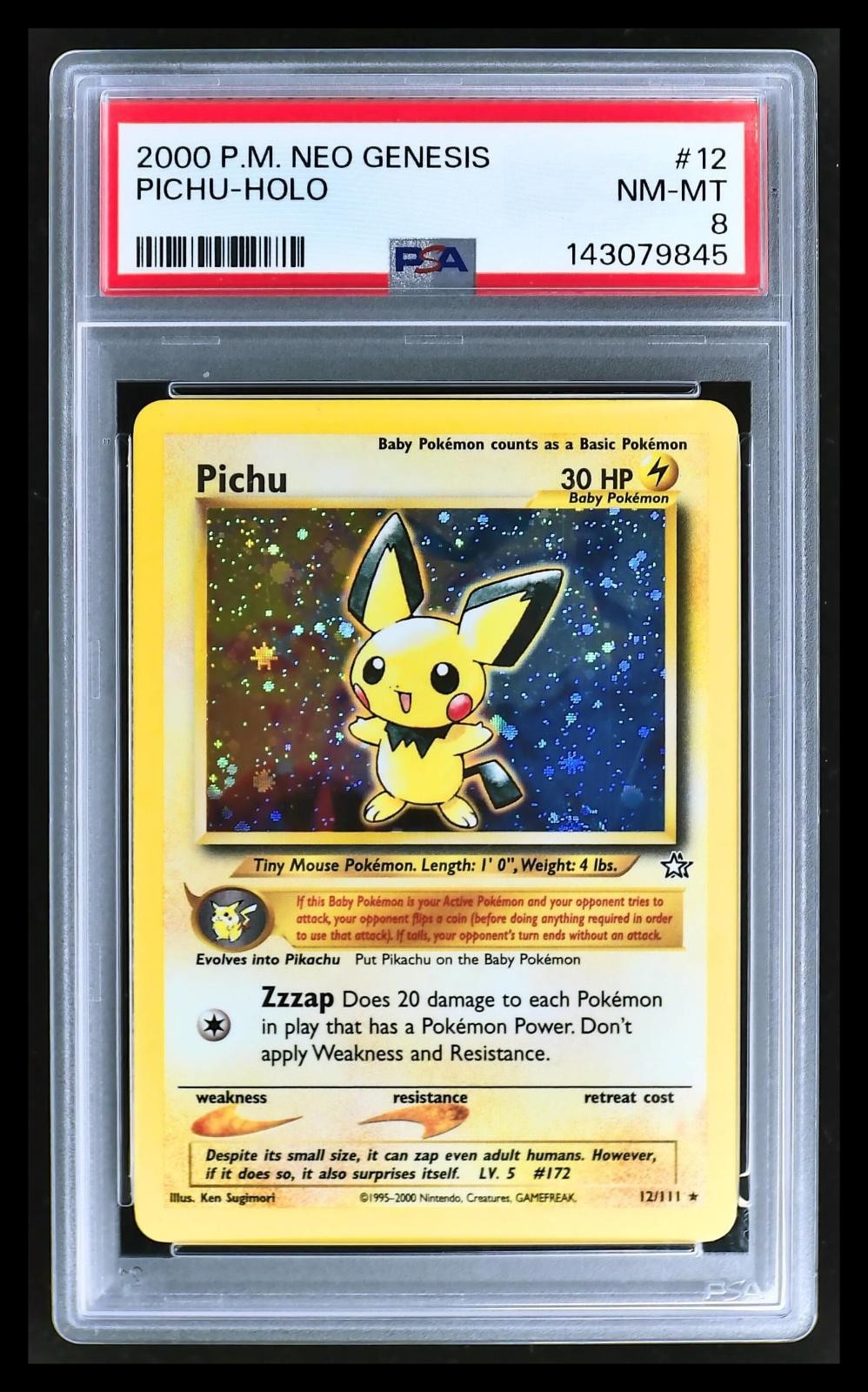 Pichu Holo 12/111 Pokemon Neo Genesis PSA 8
