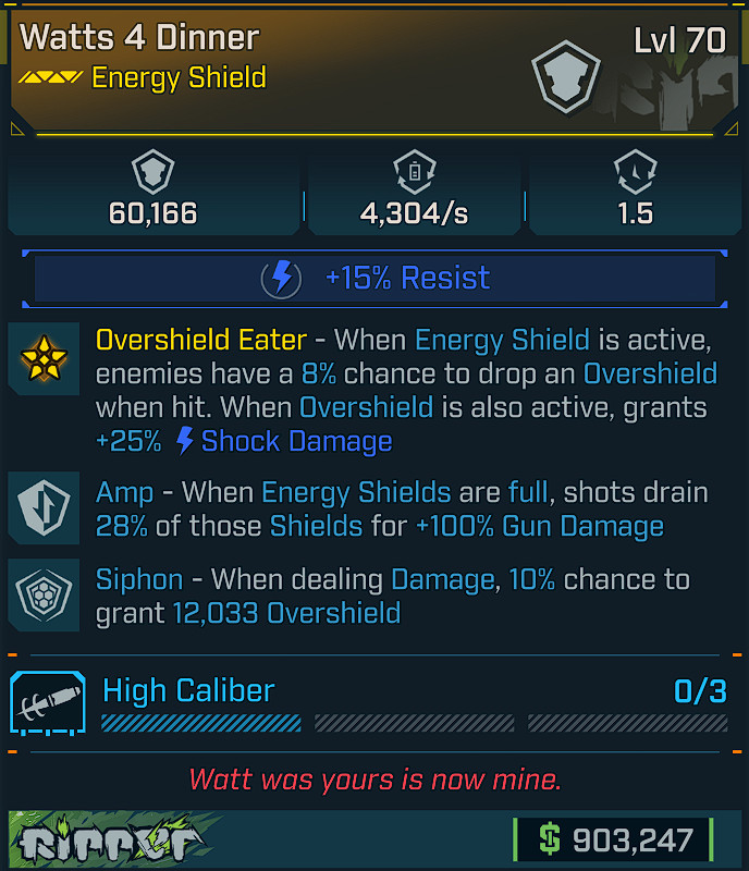 LVL 70 Borderlands 4 - Watts4Dinner 10% Siphon / 100% Amp - 100% CHARITY