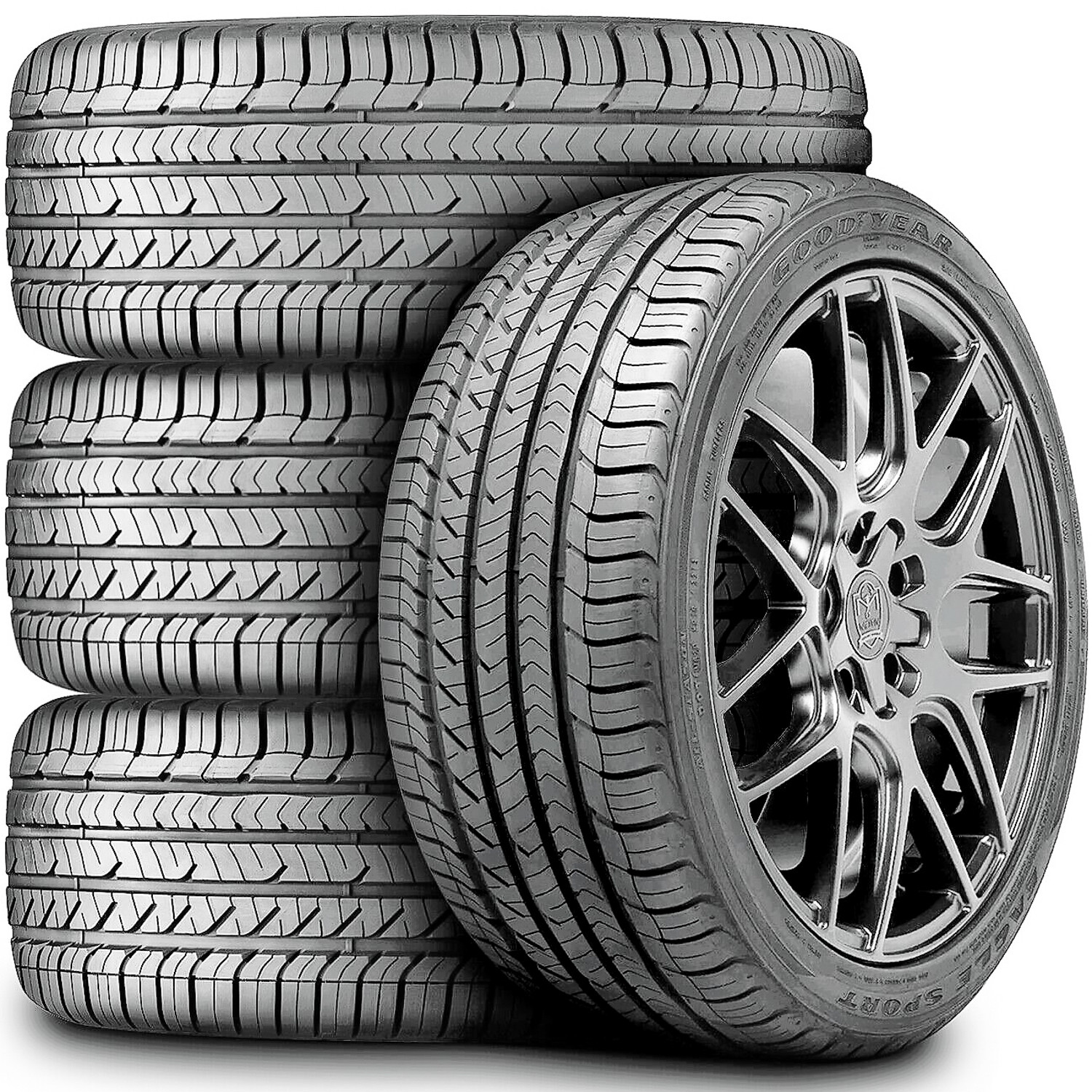 4 Tires Goodyear Eagle Sport All-Season 255/35R19 96W XL A/S High Performance