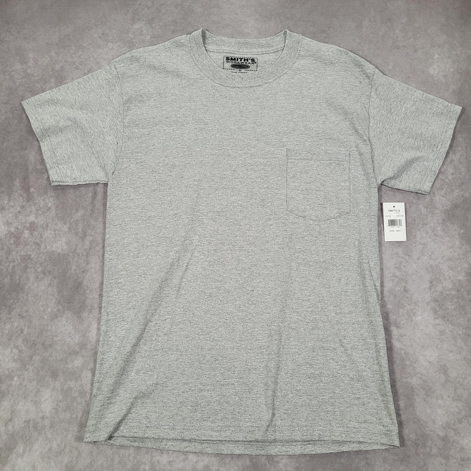 Smith\'s Workwear Shirt Mens Medium Gray Crewneck Pocket Made USA Outdoor Casual