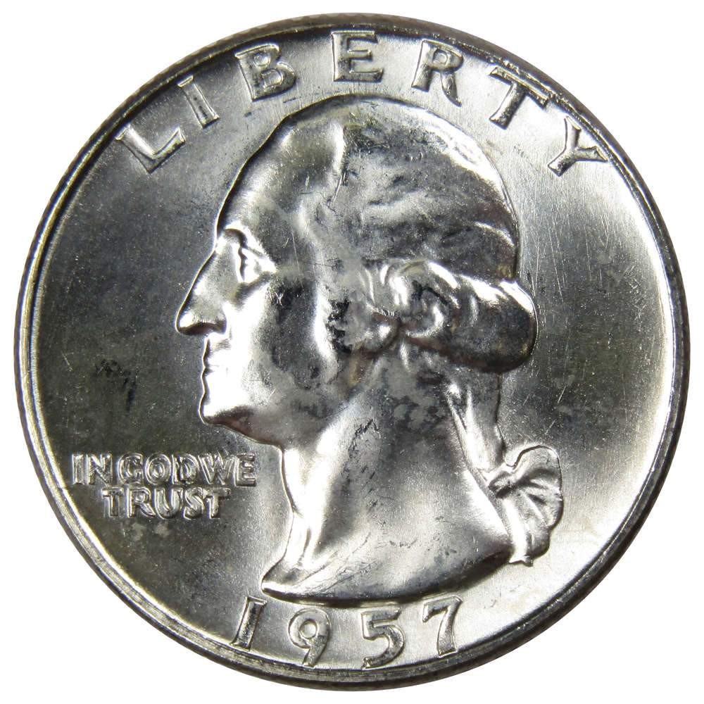 1957 D Washington Silver Quarter Uncirculated Mint State 25c Coin