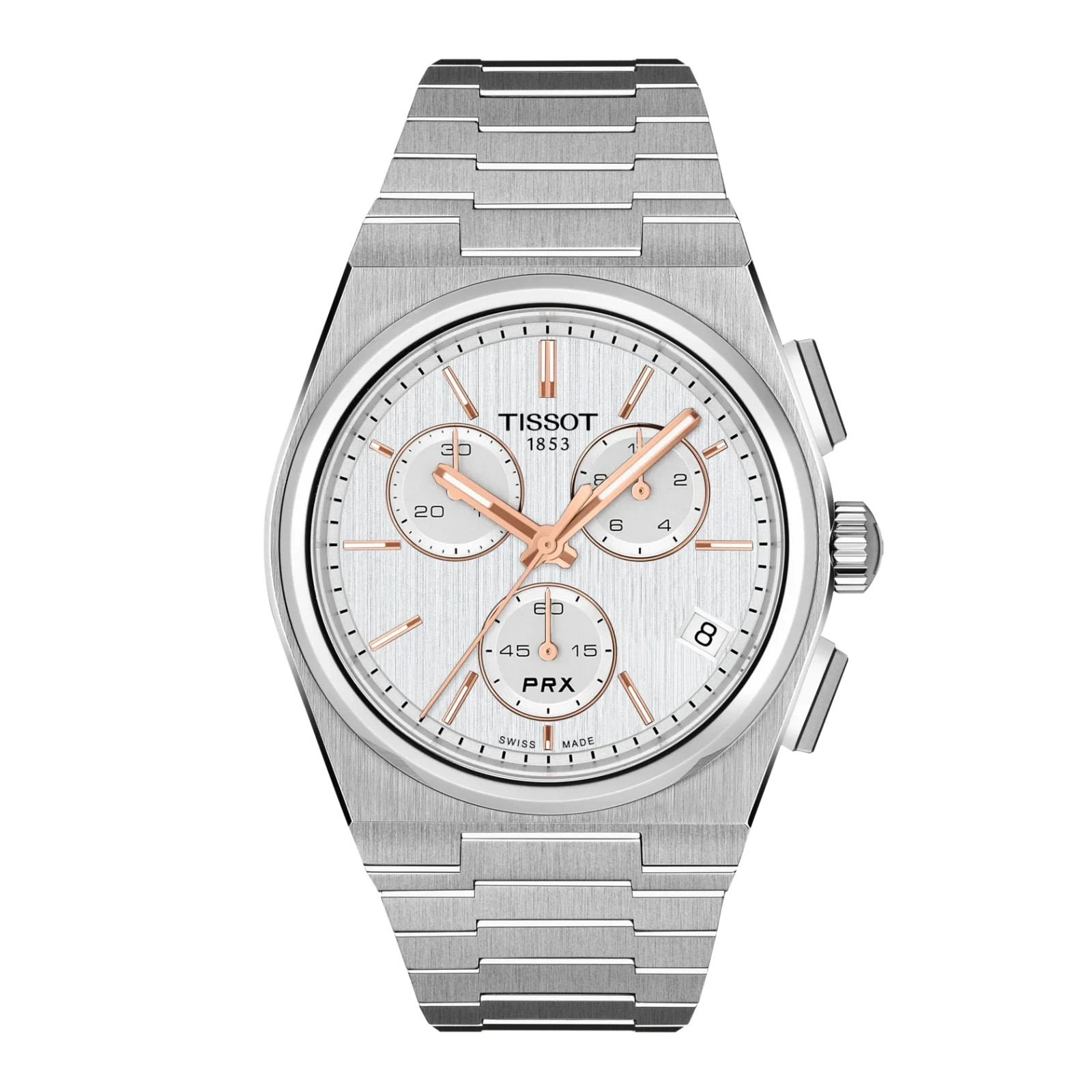 *BRAND NEW* Tissot PRX Chronograph Silver-tone Dial Men\'s Watch T1374171103100