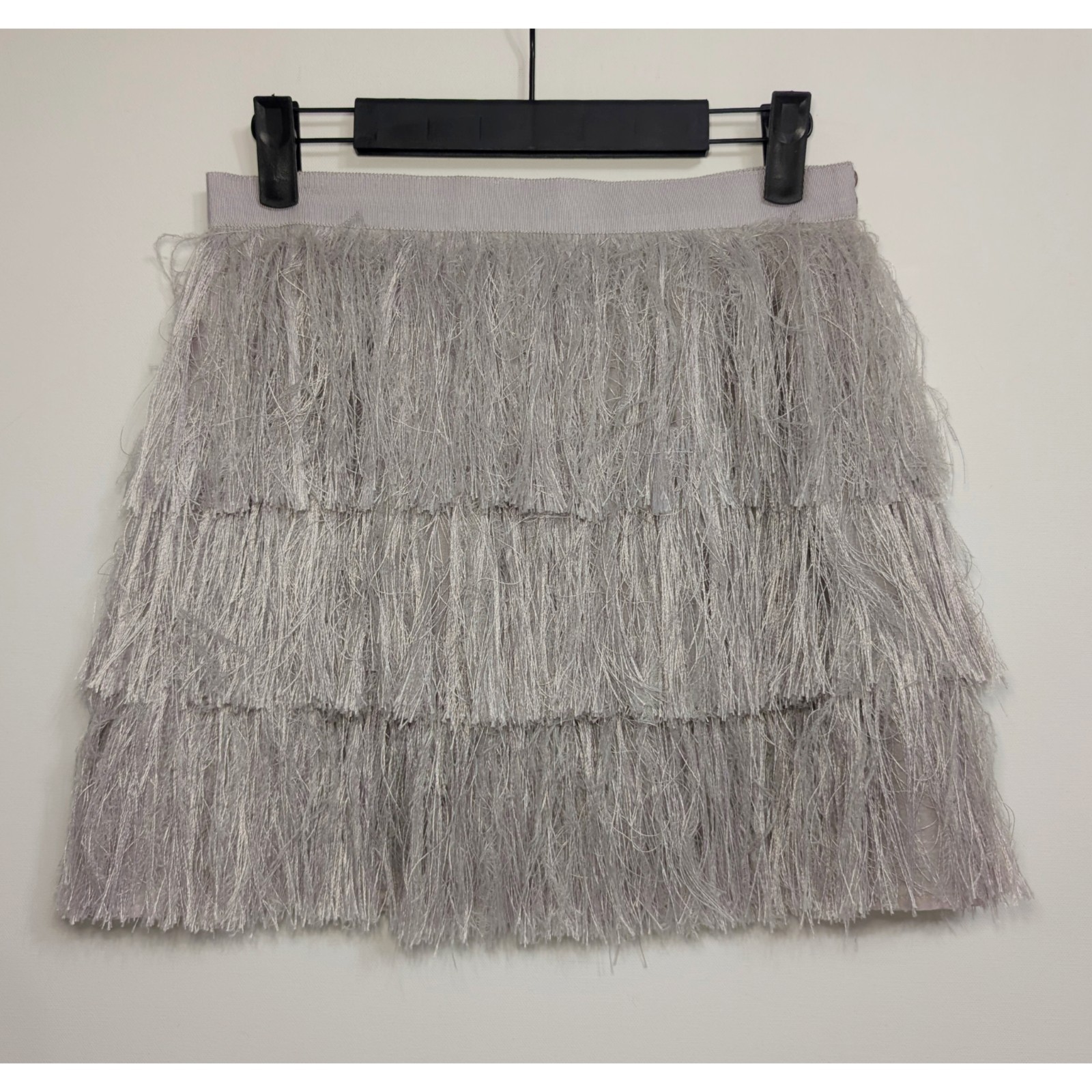 DIVIDED By H&M Gray Skirt with Fringe Size 6