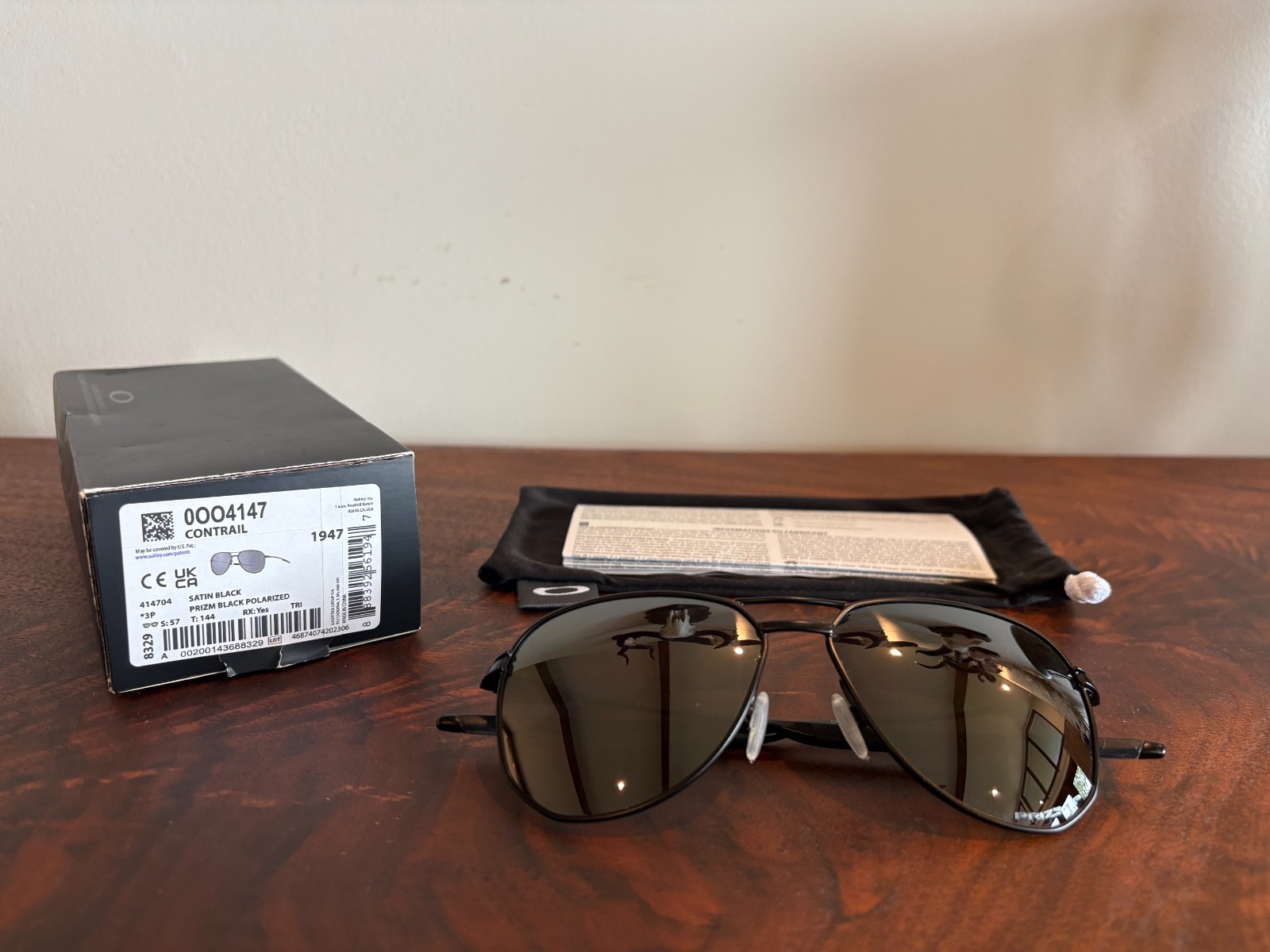 Oakley Contrail 004147-0457 Satin Black Frame Prizm Black Polarized Lenses