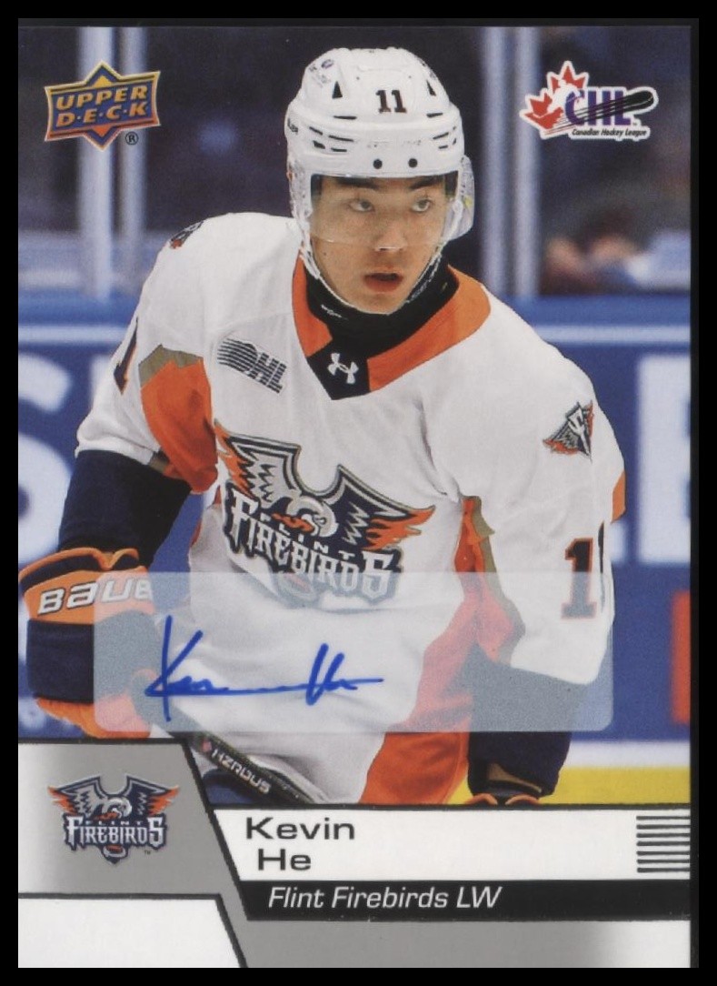 2025-26 Upper Deck CHL #50 Kevin He Auto 2025-26 Upper Deck CHL #50 Kevin He Auto