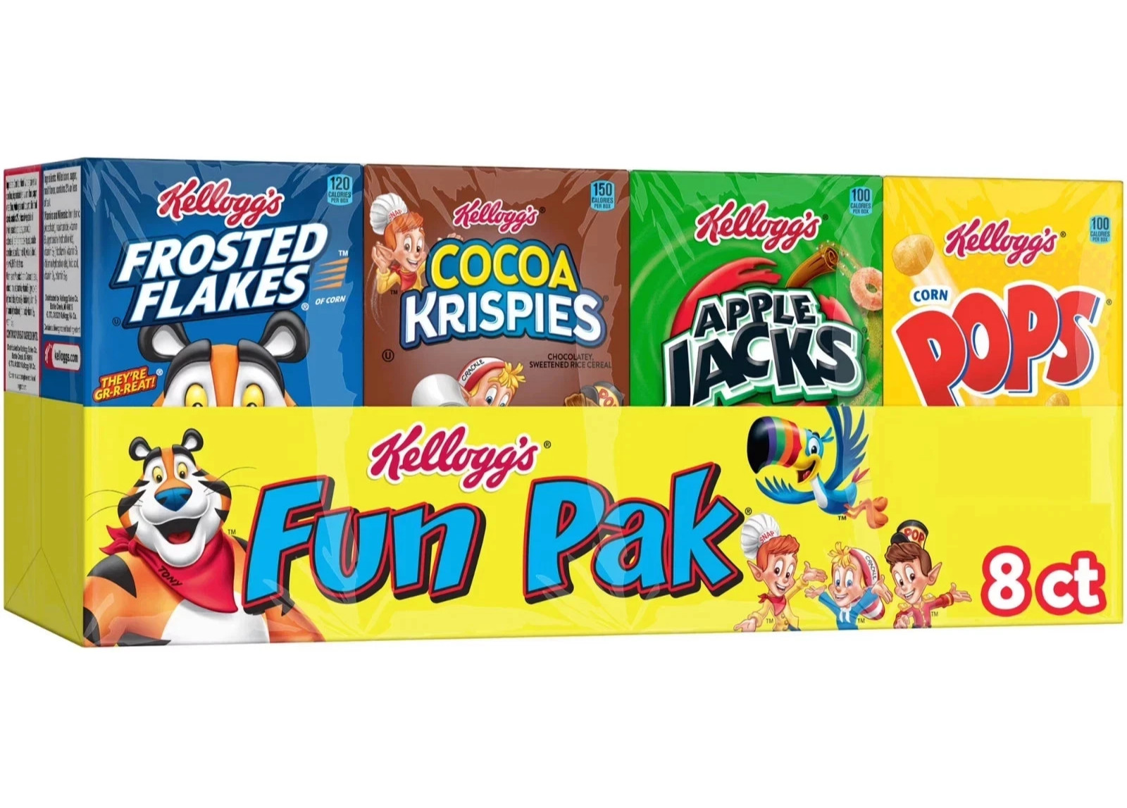 Kellogg\'s Breakfast Cereal, Kids Cereal, Family Breakfast, Variety Pack, 8.56oz