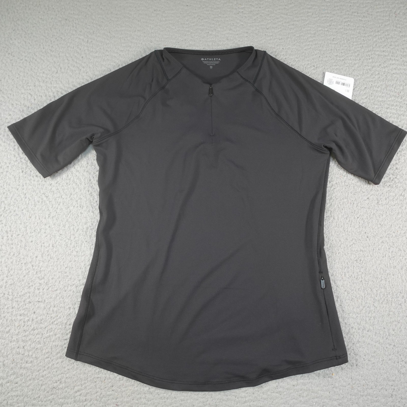Athleta Sunchaser Shirt Womens XS Gray 3/4 Sleeve UPF Quick Dry Running Athletic