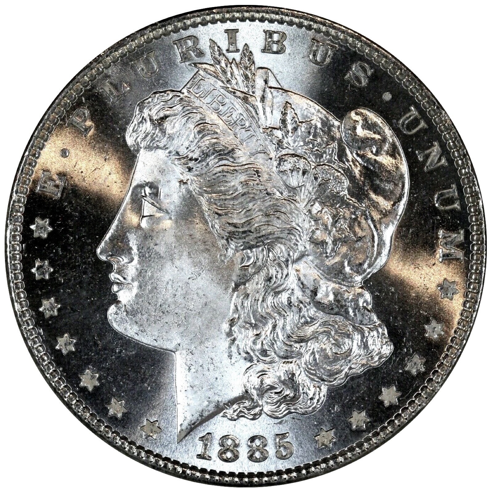 Brilliant GEM Uncirculated $1 1886-P Morgan US Silver Dollar 90% BU WHITE