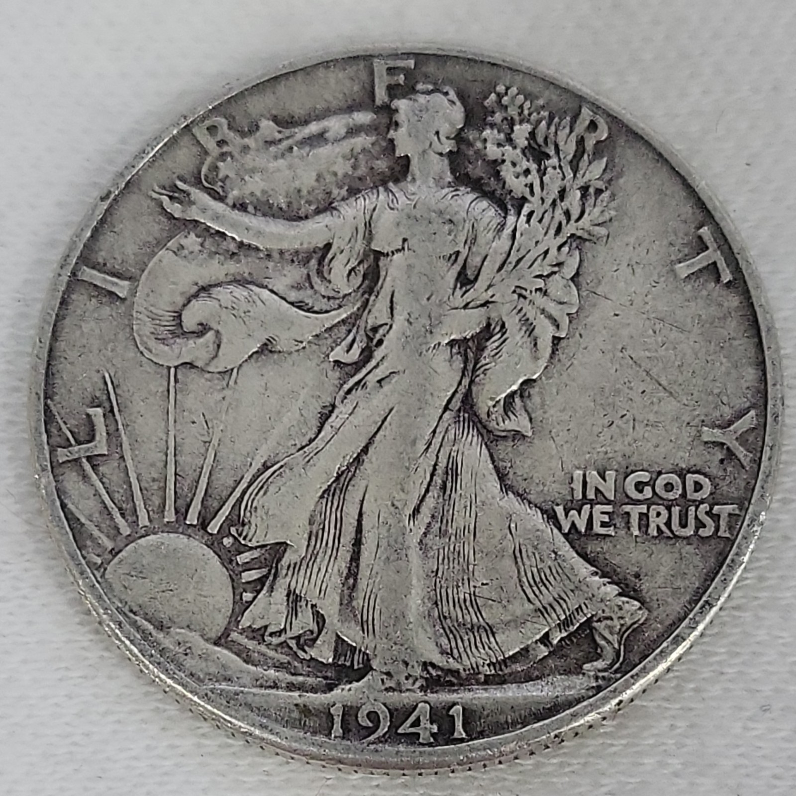 1941 D Walking Liberty Half Dollar in VF Condition 1941 D Walking Liberty Half Dollar in VF Condition