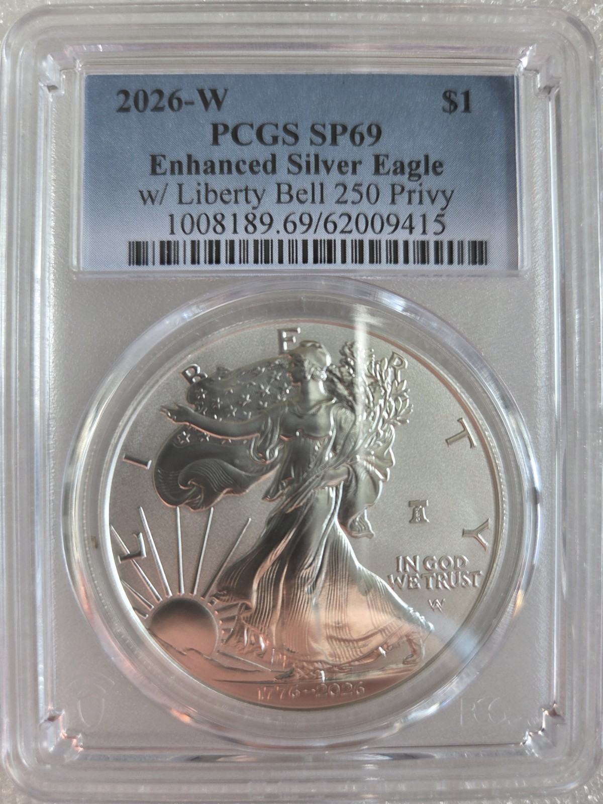 2026-W Semiquincentennial Enhanced Silver Eagle PCGS SP69 2026-W Semiquincentennial Enhanced Silver Eagle PCGS SP69