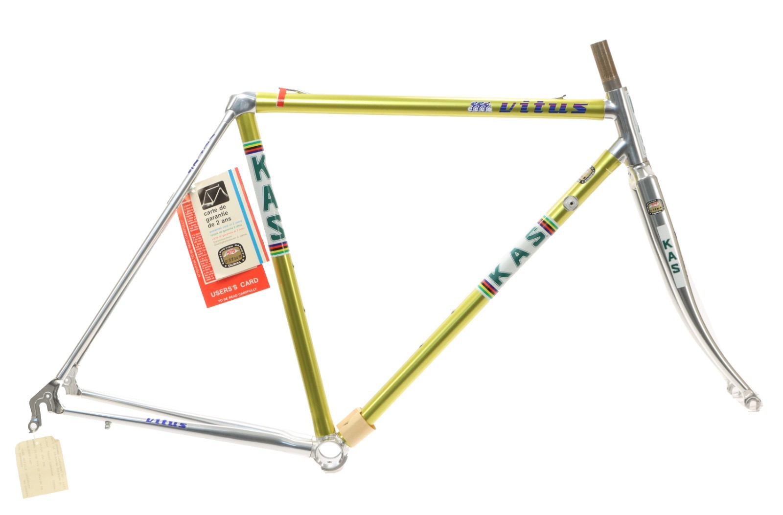 Vitus 979 KAS Dural Aluminum Frameset 51cm C-C Gold France 1988 NEW w/ Tags NOS Vitus 979 KAS Dural Aluminum Frameset 51cm C-C Gold France 1988 NEW w/ Tags NOS
