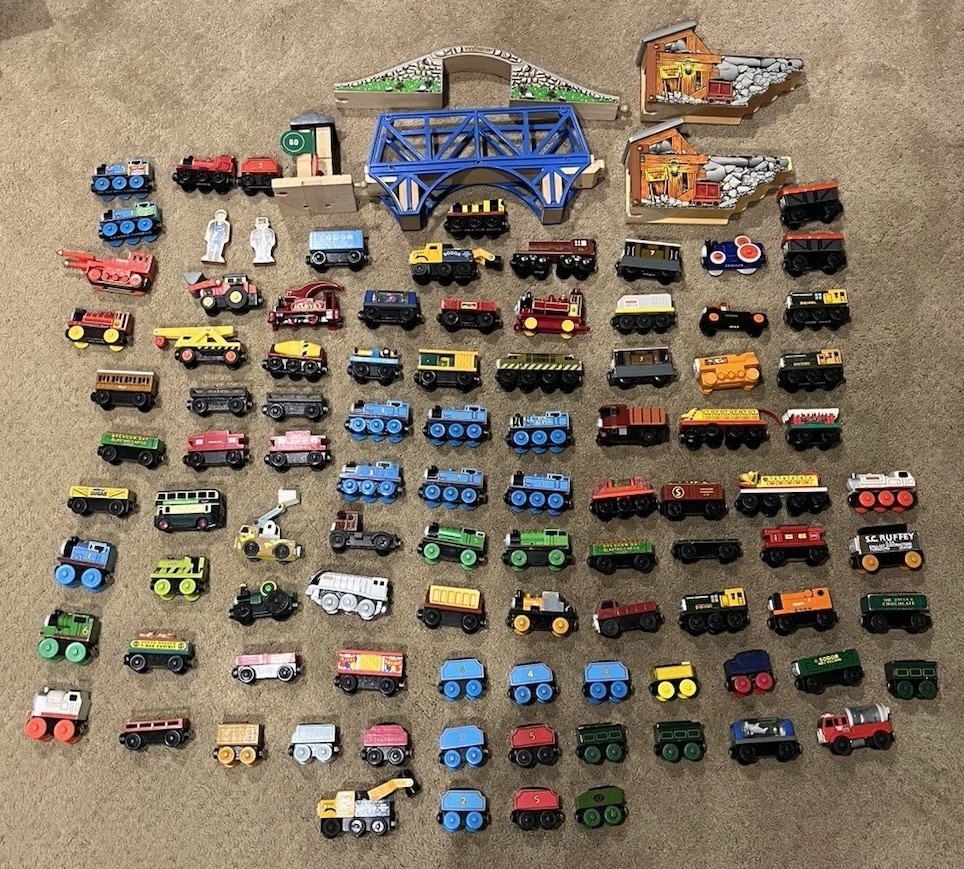 Thomas And Friends Wooden Trains, Cars, And Track Accessories Collection Lot 102