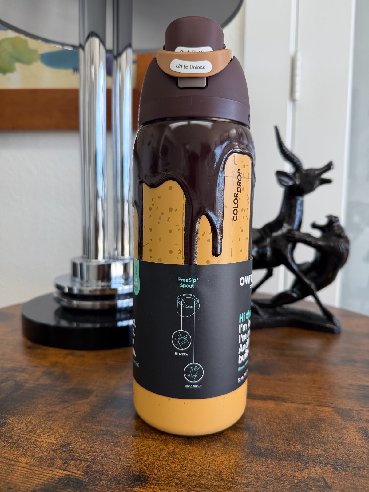 Owala Gimme S'more 32 oz FreeSip Color Drop Water Bottle + No Boot NEW