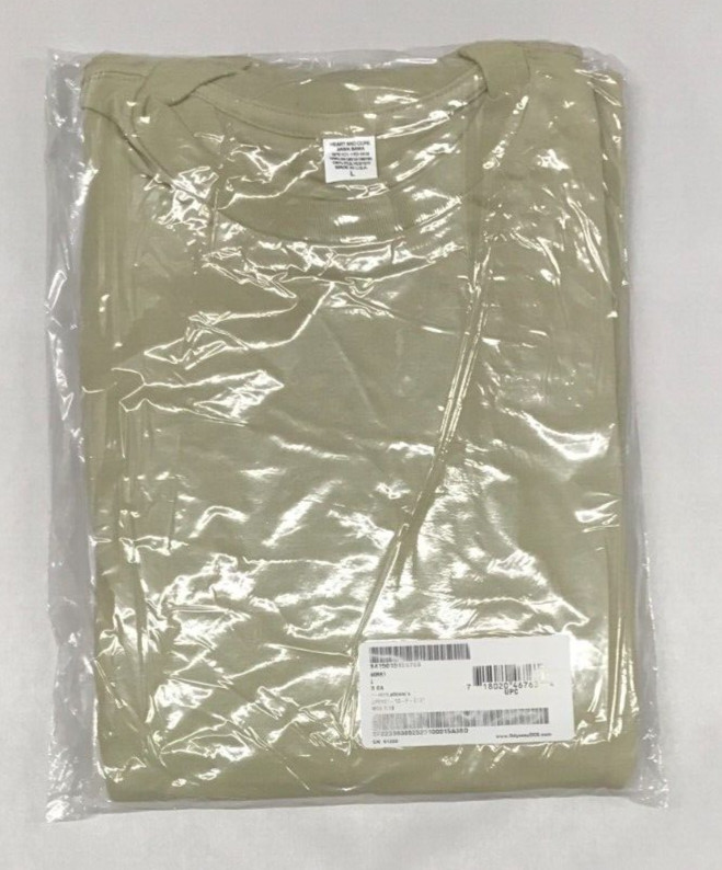 Moisture Wicking Polyester Athlete\'s T Shirt ( 3 Pack ) Sand - Large NEW USGI