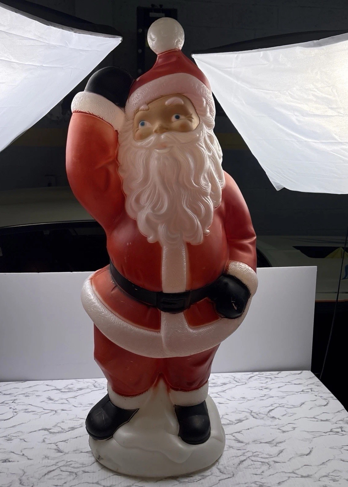 Vintage General Foam Plastics Waving Santa Blow Mold 40 Vintage General Foam Plastics Waving Santa Blow Mold 40