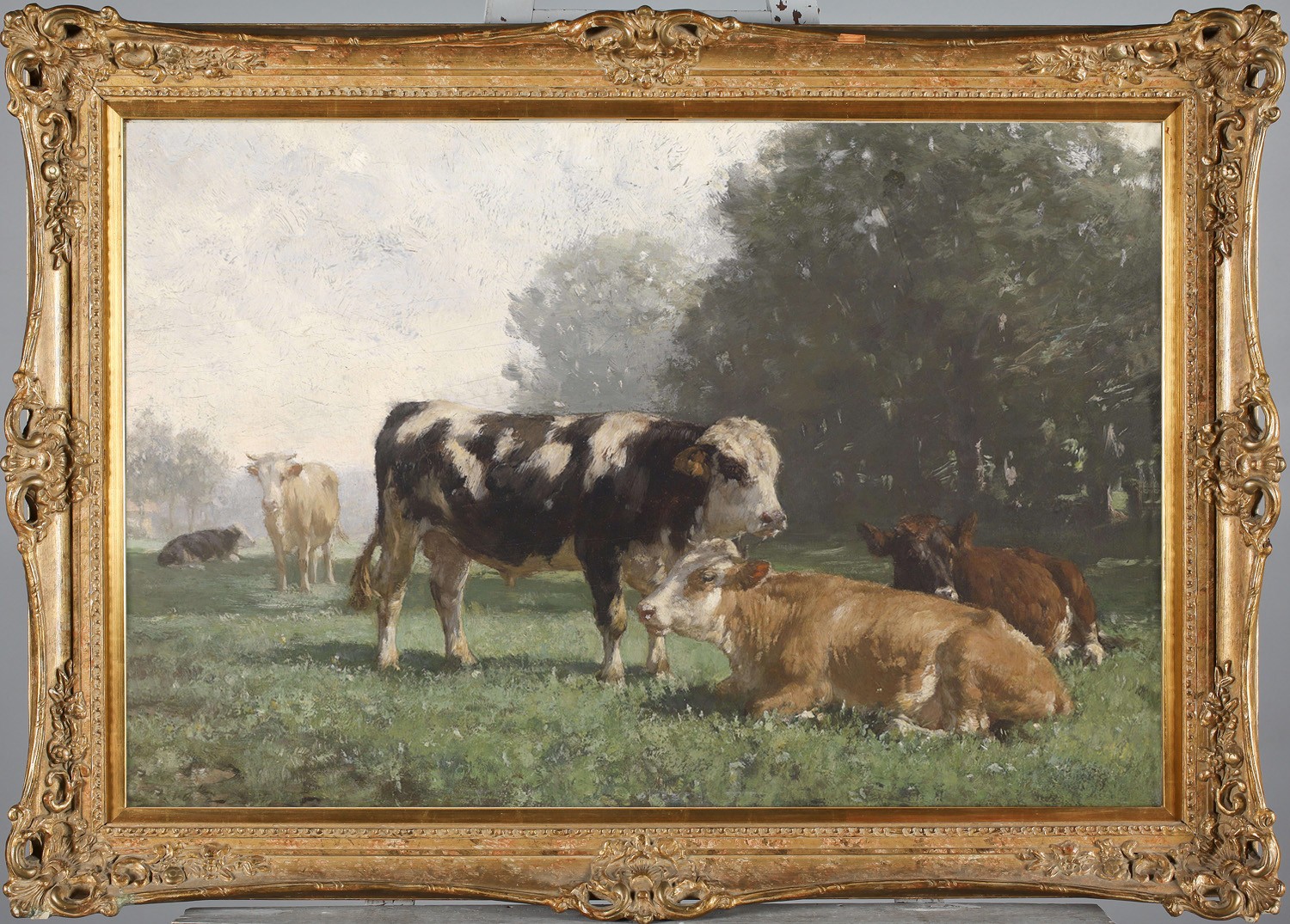 Hand Painted Classical Oil Painting Cows Cattle Vintage style Animal Unframed Hand Painted Classical Oil Painting Cows Cattle Vintage style Animal Unframed