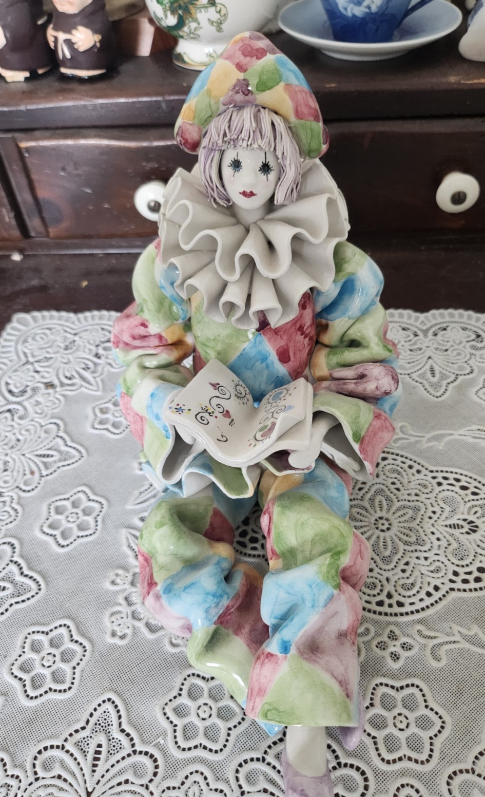 VINTAGE Gump\'s Porcelain Figurine Pierrot Clown, Italy