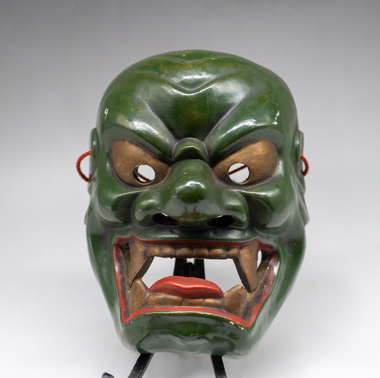 Japanese Vintage Pottery Hannya Noh Mask Signed Handmade Antique Demon Japan A