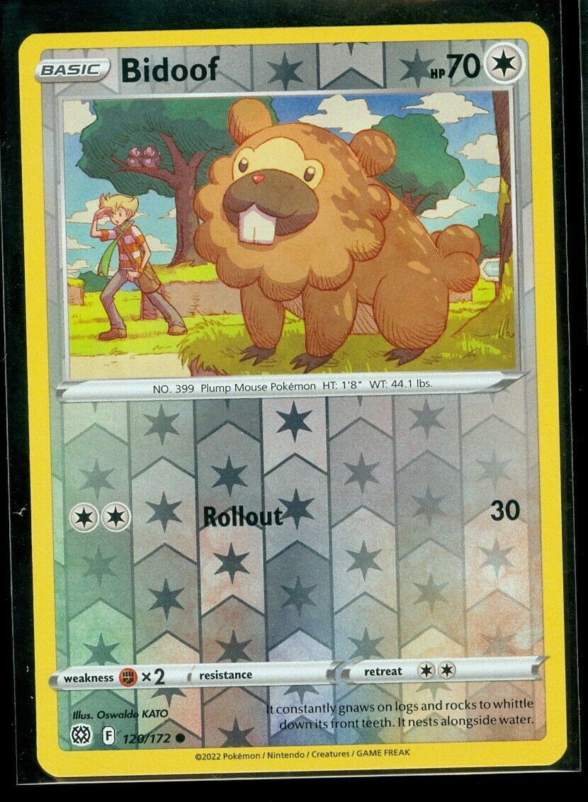 Pokemon - BIDOOF 120/172 - Reverse Holo - Brilliant Stars - NM/M - New