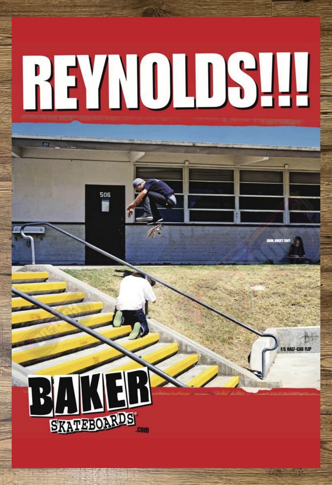 BAKER SKATEBOARDS ANDREW REYNOLDS SKATE POSTER 13x19 DEATH WISH BAKER 3 NEW