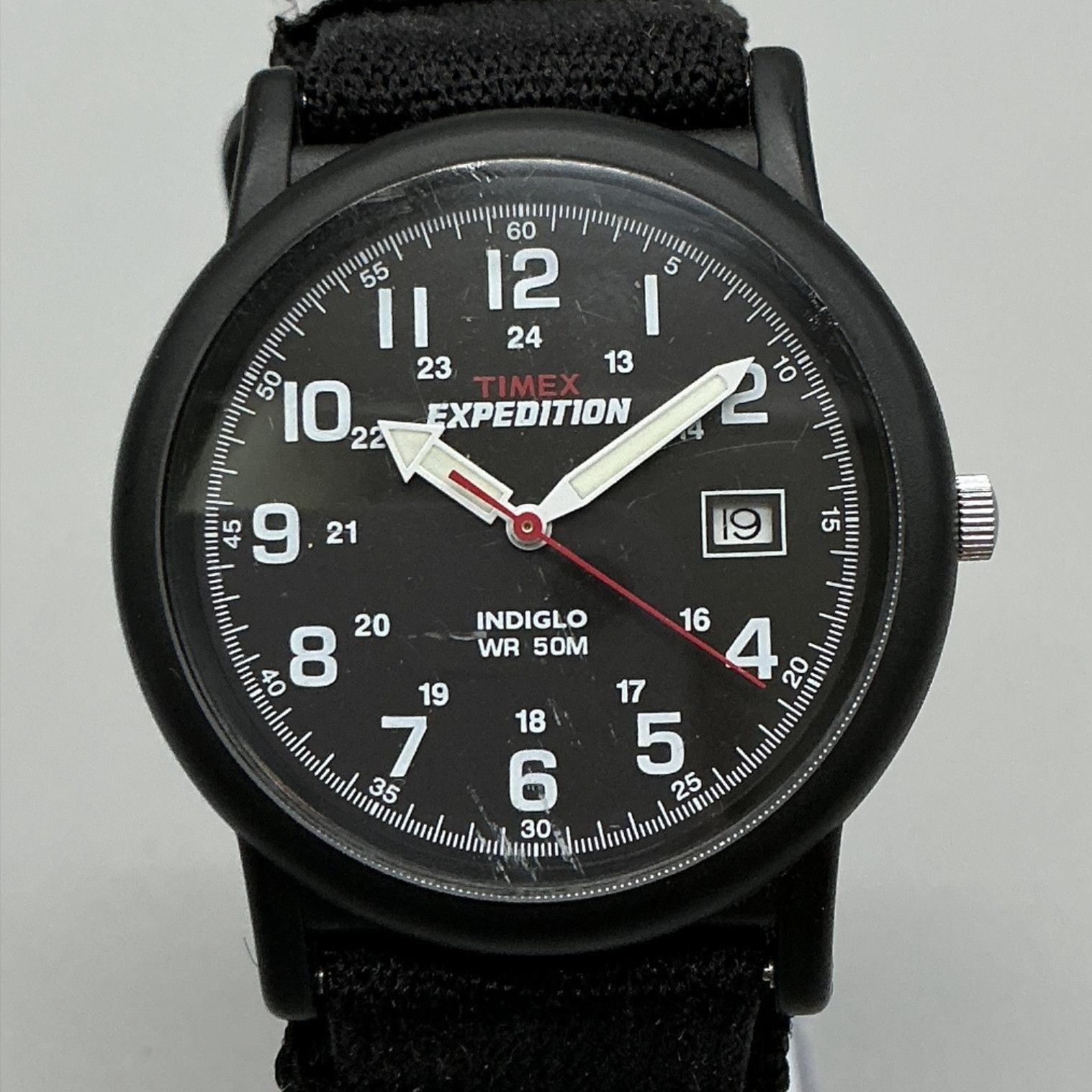 Timex Expedition Camper T40011 Mens Watch 36mm Black Indiglo Date New Battery