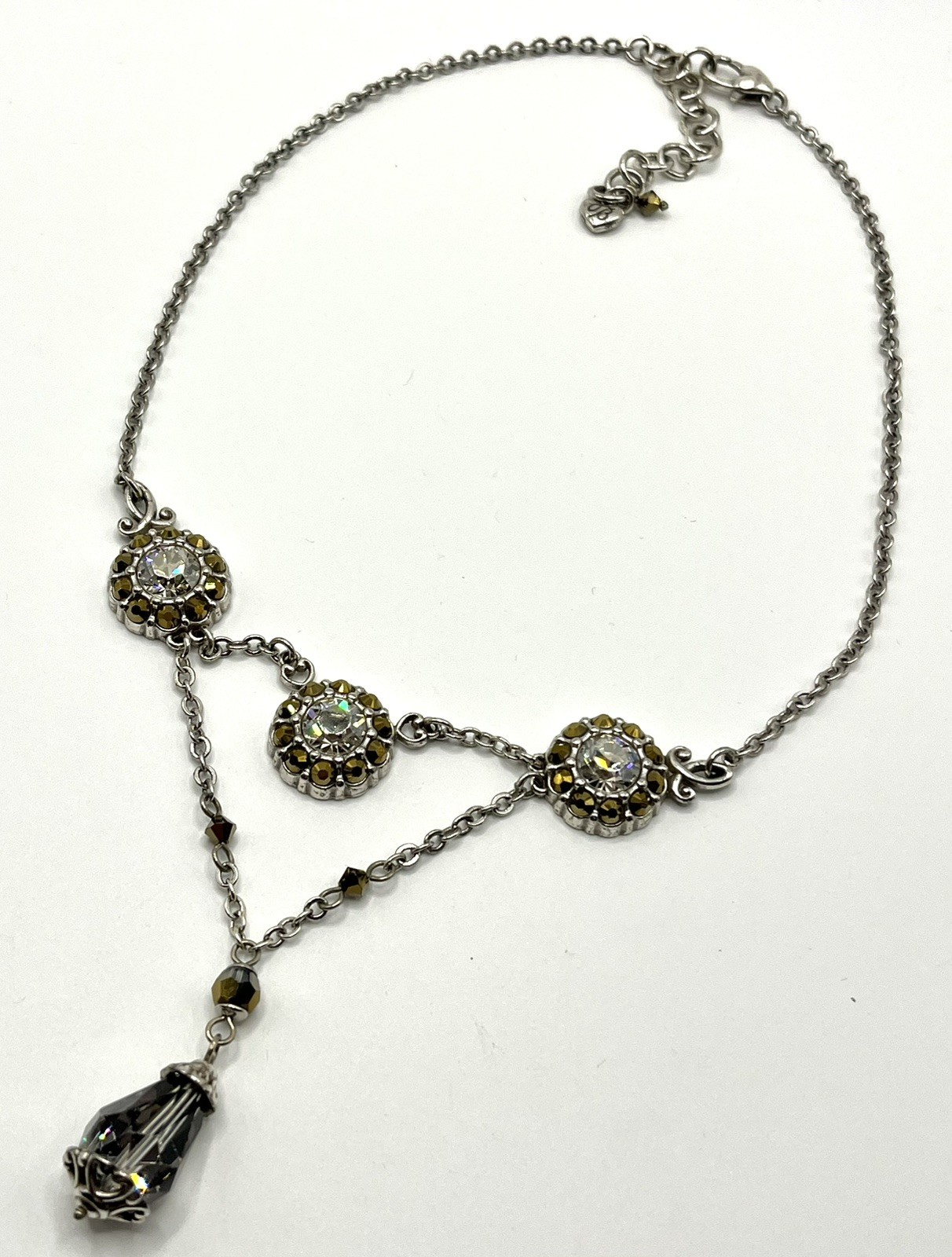 Brighton Moonstruck Topaz Swarovski AB Crystal Tiered Necklace Please Read 1715 Brighton Moonstruck Topaz Swarovski AB Crystal Tiered Necklace Please Read 1715