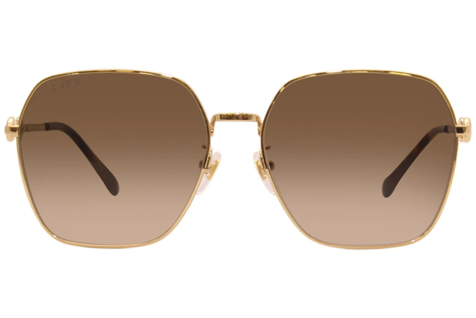 Gucci GG0882SA 002 Sunglasses Women\'s Gold/Brown Gradient Fashion Square 60mm