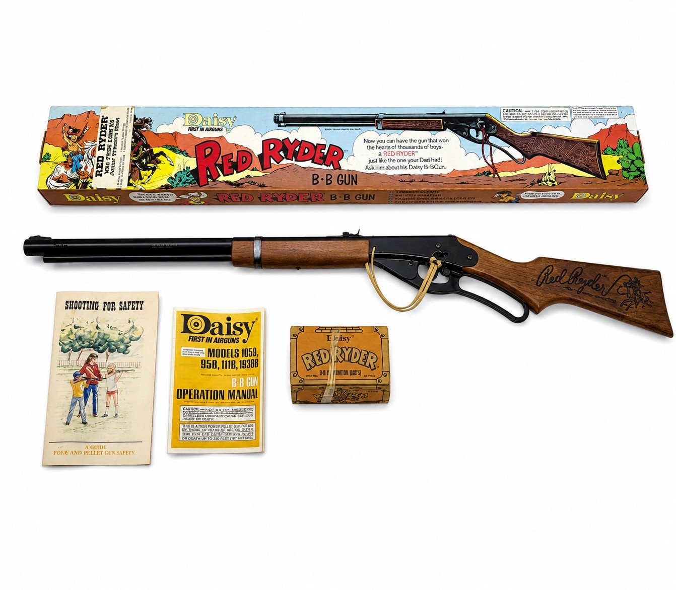 Vintage Daisy Red Ryder Classic BB Gun 1938B w/ 3,500 BB Treasure Chest - NEW