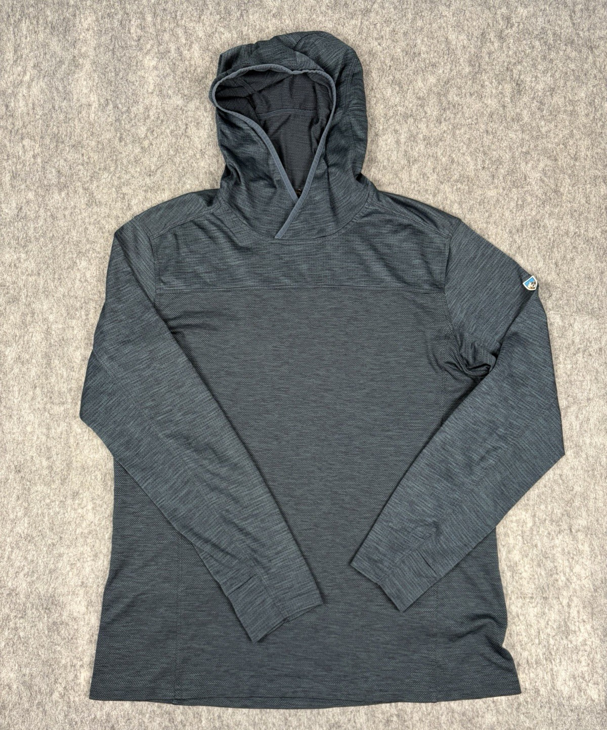 Kuhl Hoodie Mens L Blue Engineered Hoody Pullover Lightweight Performance Hiking