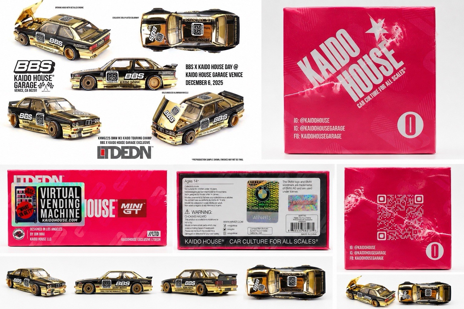 Kaido House Venice Garage Exclusive Bmw M3 Gold  Black LTDEDN BBS livery KHMG225