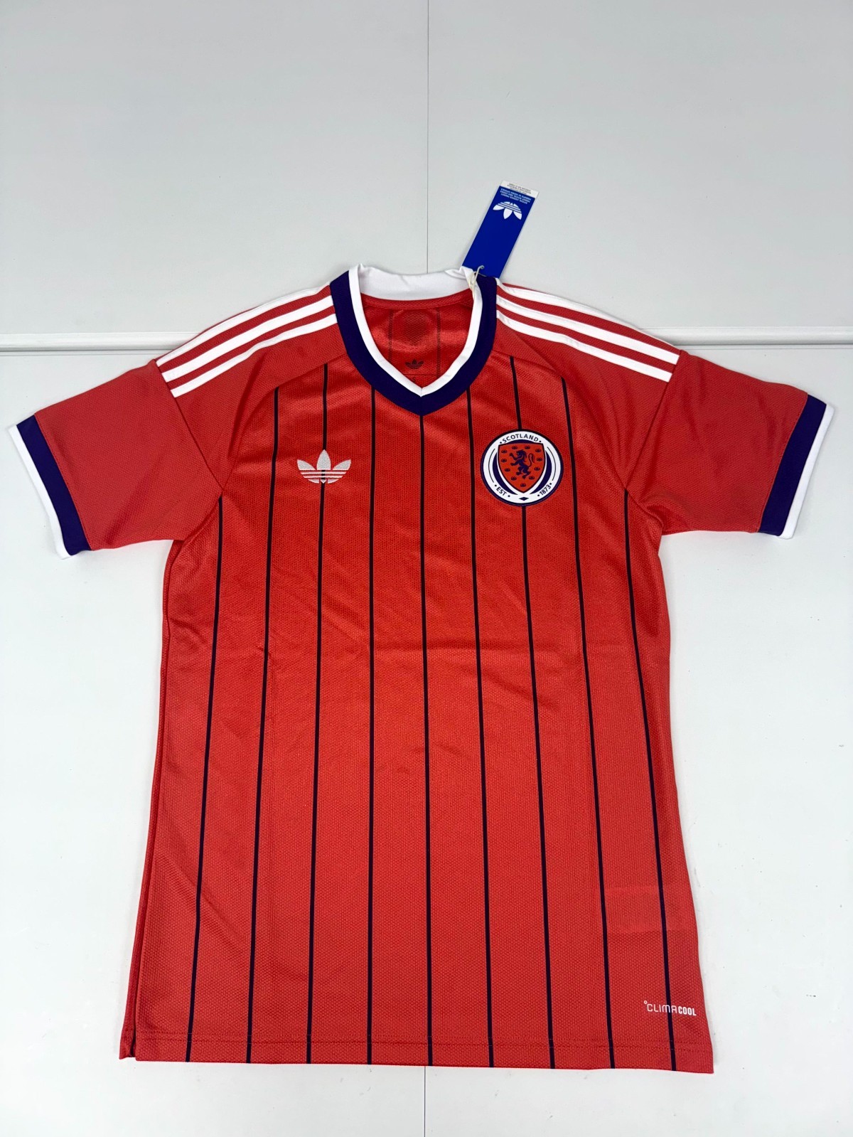 Adidas Scotland 2026 Away Jersey Climacool Mens Striped Pullover JL6901 $100