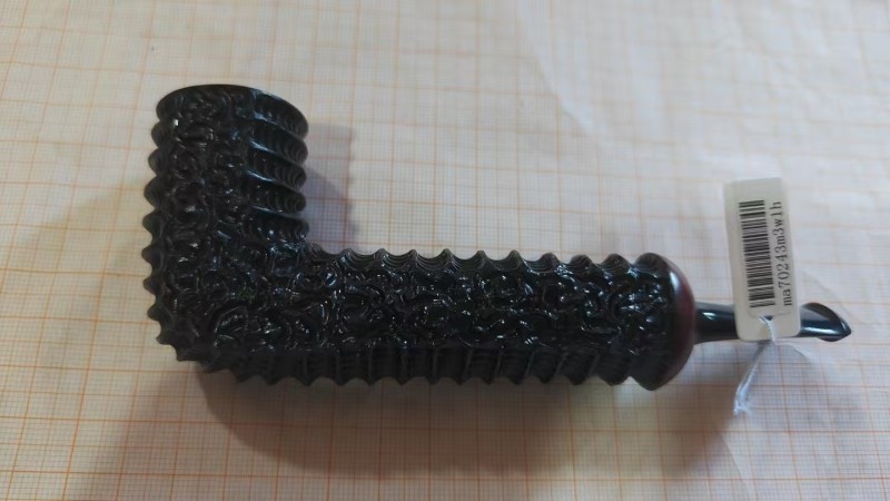 MUXIANG Handmade Rusticated Briar Freehand Tobacco Pipe 3mm Vulcanite Stem Bit