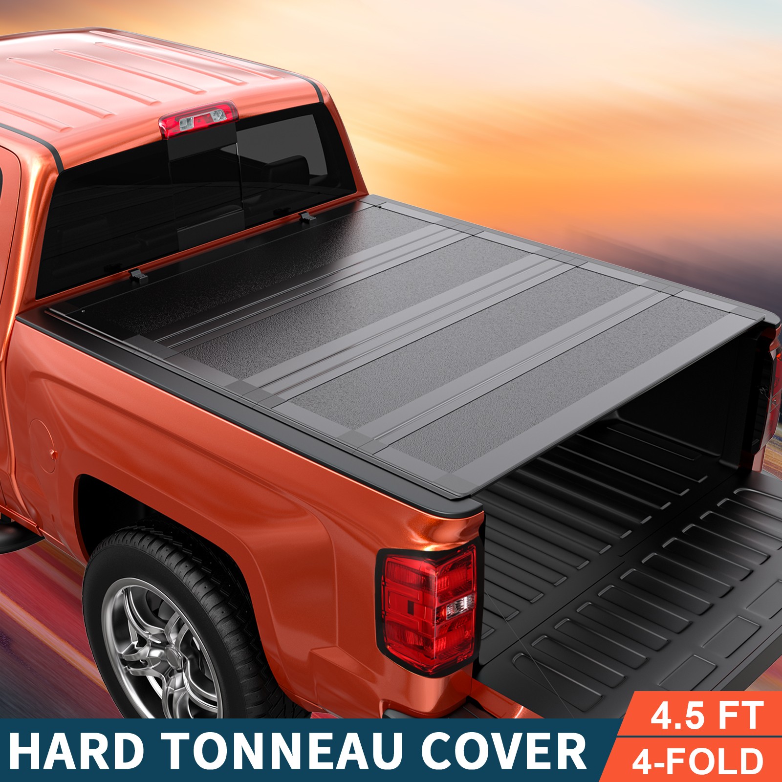 4.5FT FRP 4-Fold Low Pro Hard Truck Tonneau Cover For 2022-2025 Ford Maverick 4.5FT FRP 4-Fold Low Pro Hard Truck Tonneau Cover For 2022-2025 Ford Maverick