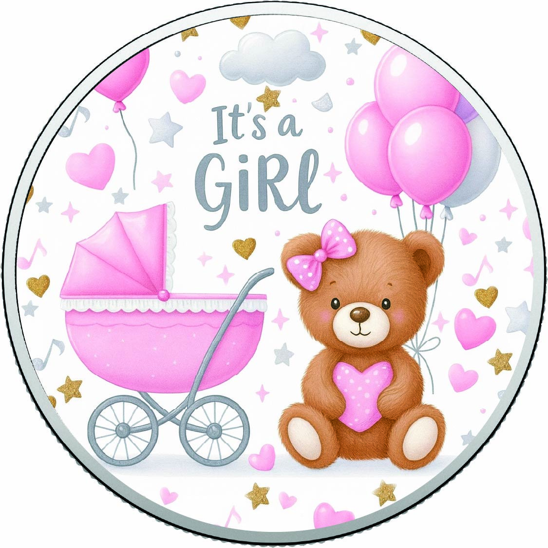 Baby Joy Welcome Little Princess 1oz Silver Coloured Coin