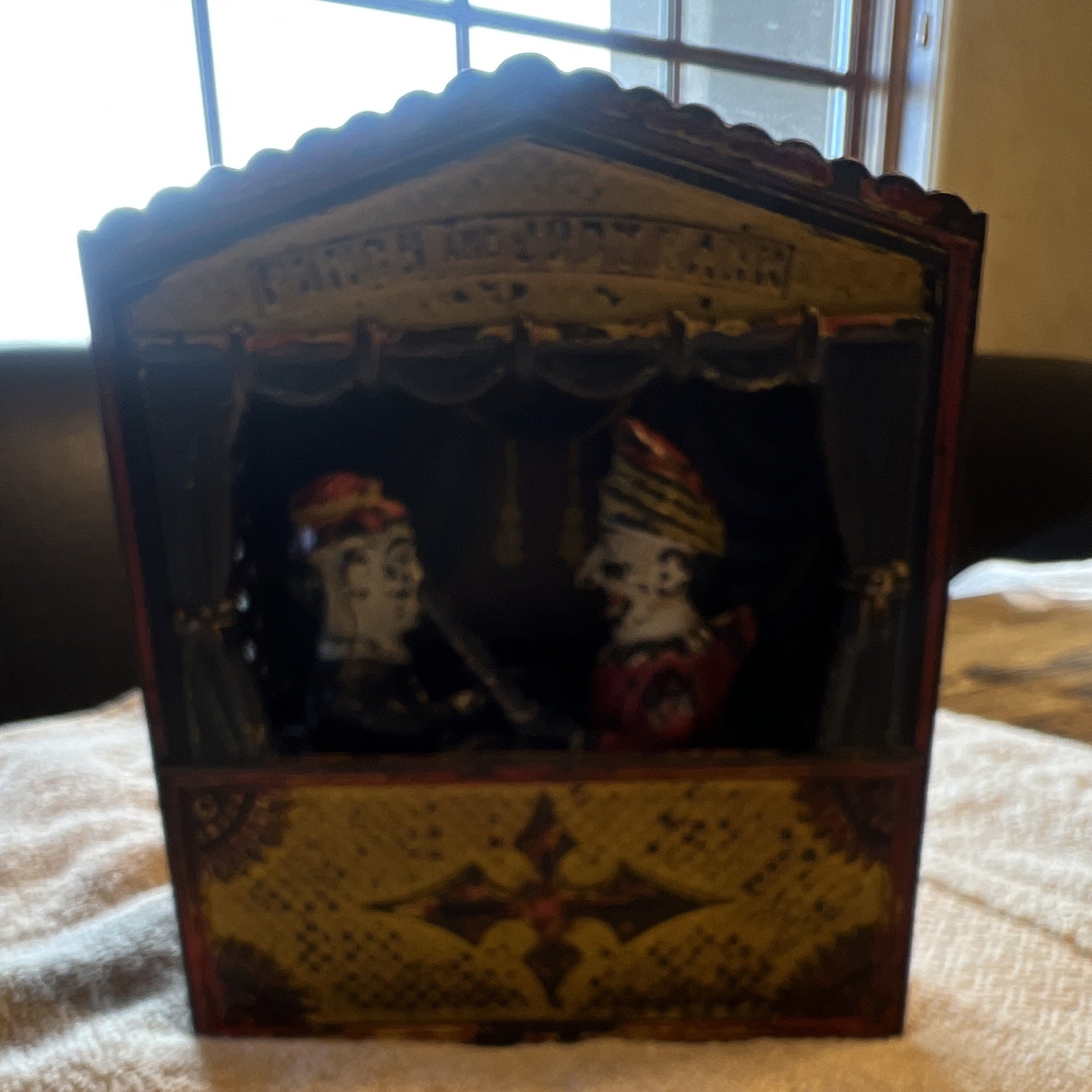 Vintage 1884 Shepard hardware co punch & Judy cast iron mechanical bank Vintage 1884 Shepard hardware co punch & Judy cast iron mechanical bank