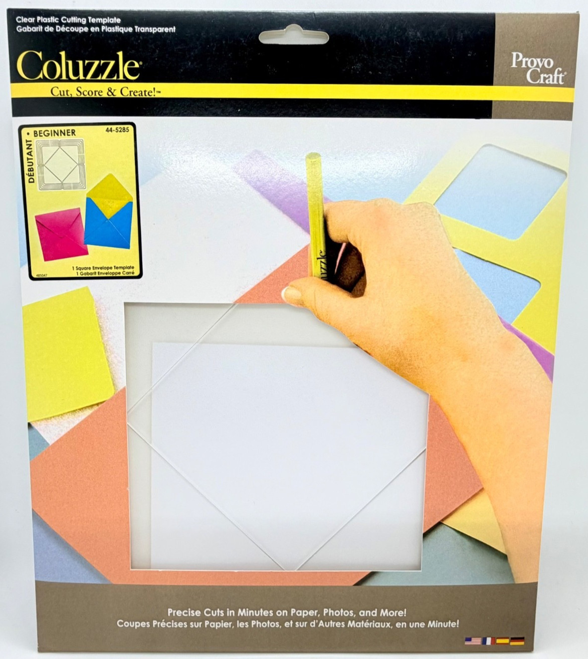 Coluzzle Square Envelope Cutting Template Provo Craft 44-5285 Sealed 2006